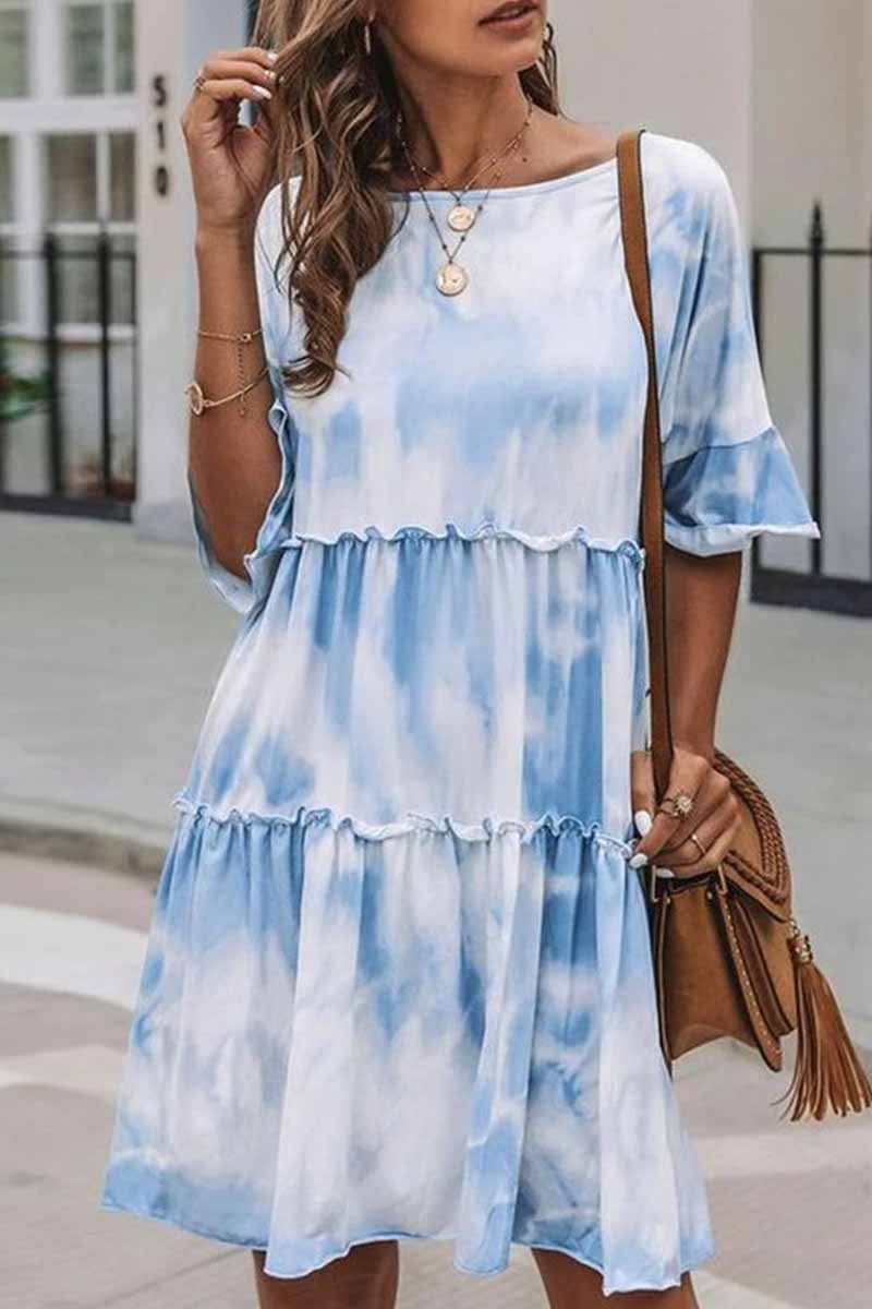 EP | Florcoo Robe midi mignonne avec motif batik