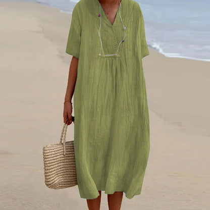 ND | Robe midi avec décolleté en V