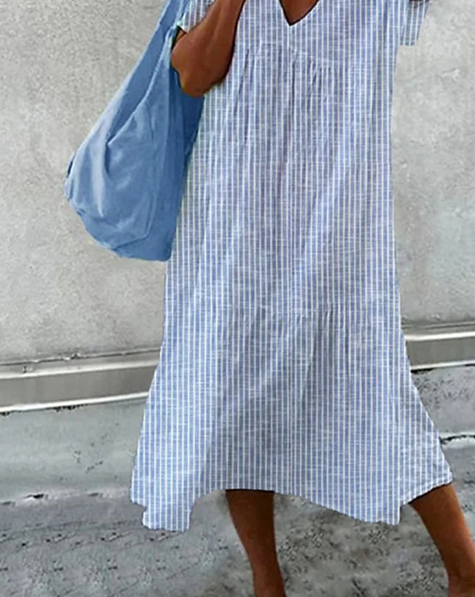 EP | Youthful Robe midi rayée avec décolleté en V
