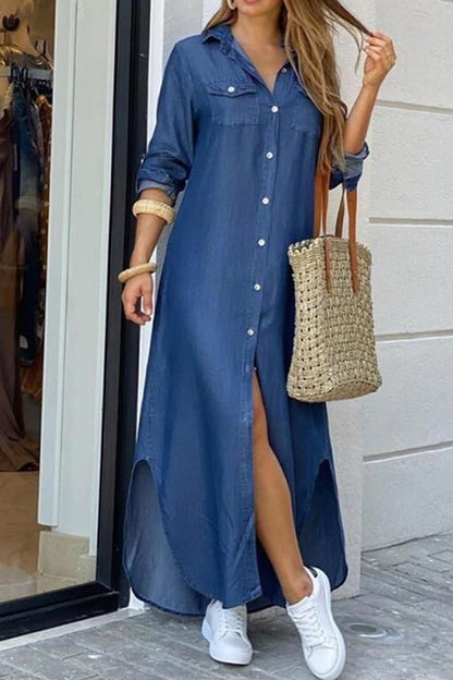 EP | Robe chemise longue imprimée et décontractée