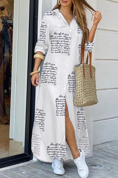 EP | Robe chemise longue imprimée et décontractée