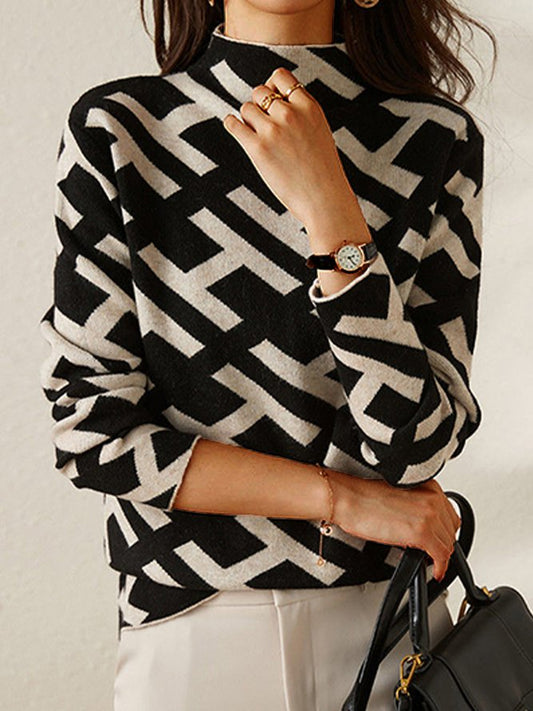 ND | Pull-over géométrique chic en tricot