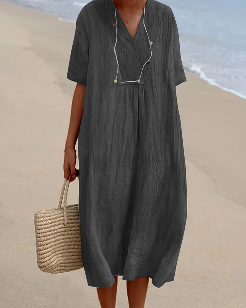 ND | Robe midi avec décolleté en V