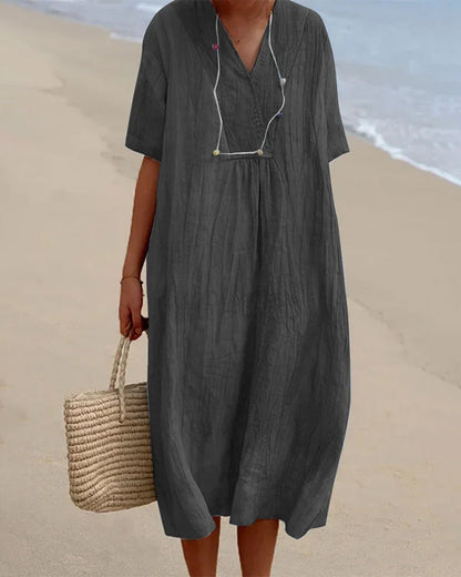 ND | Robe midi avec décolleté en V
