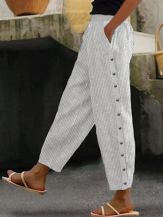 EP | Pantalons unis en coton et en lin