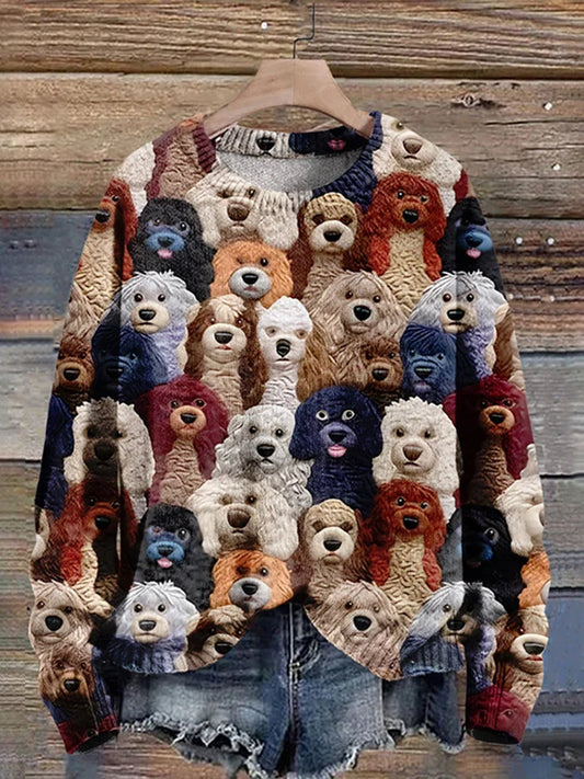 ND | Pull ludique avec motif chiot